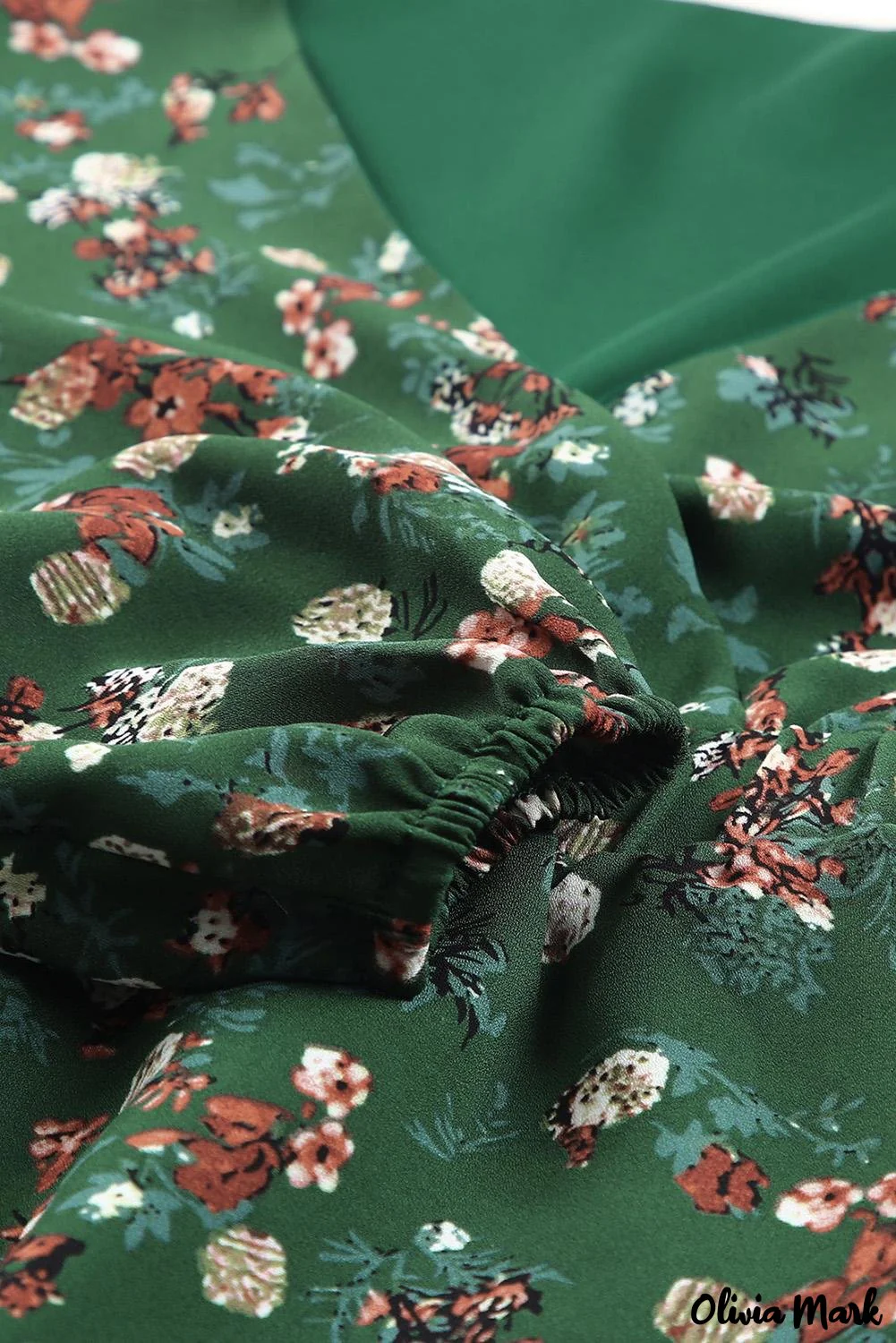 Deanwangkt - Green Floral Print Wrap V-Neck Peplum Top - Deanwangkt
