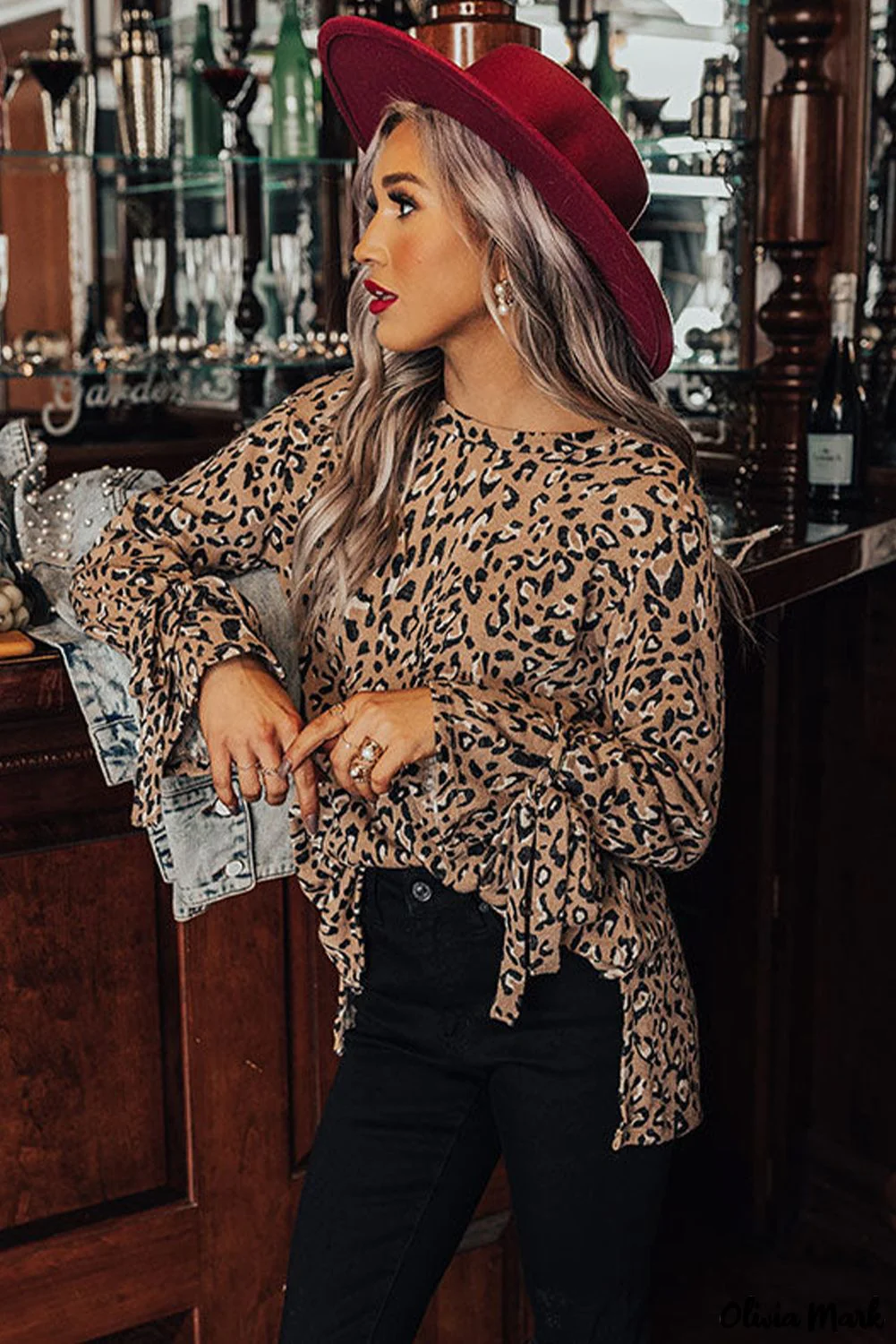 Deanwangkt - Leopard Print Long Sleeve Blouse - Deanwangkt