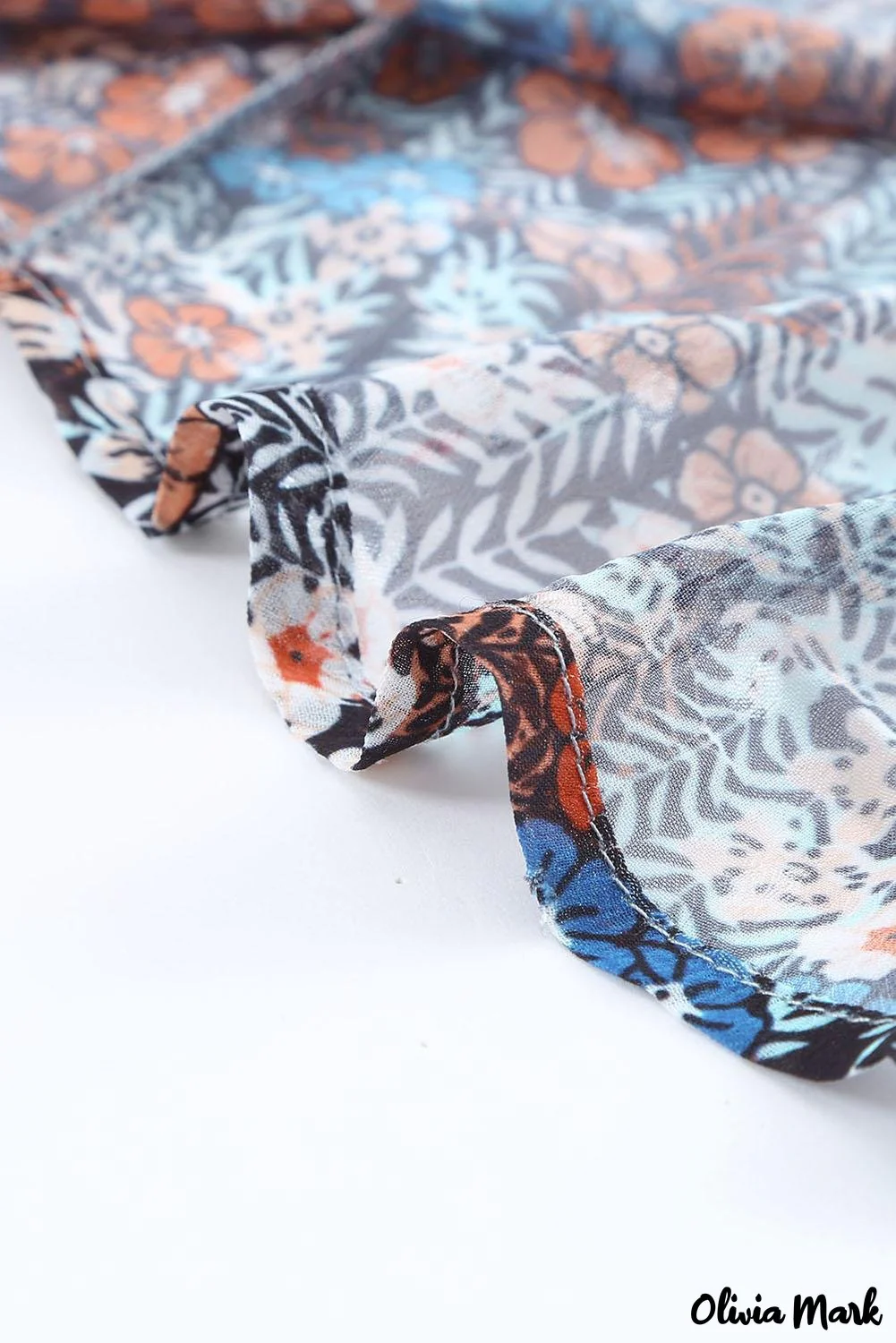 Deanwangkt - Multicolor Floral Print Drawstring Long Sleeve Blouse - Deanwangkt