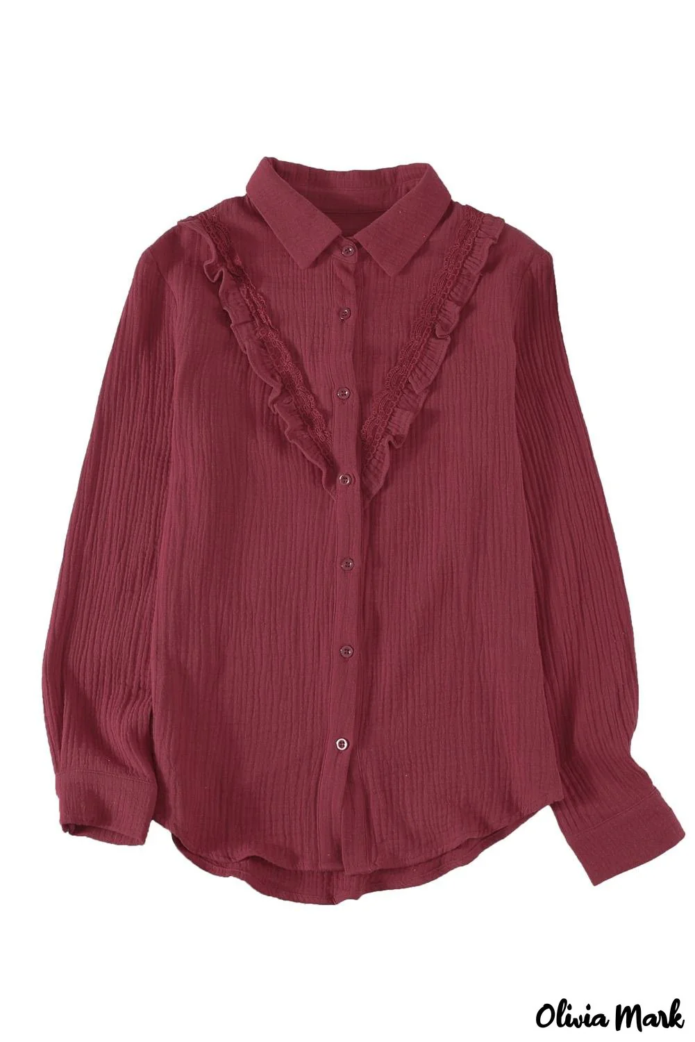 Deanwangkt - White Ruffle Crinkle Long Sleeve Shirt - Deanwangkt