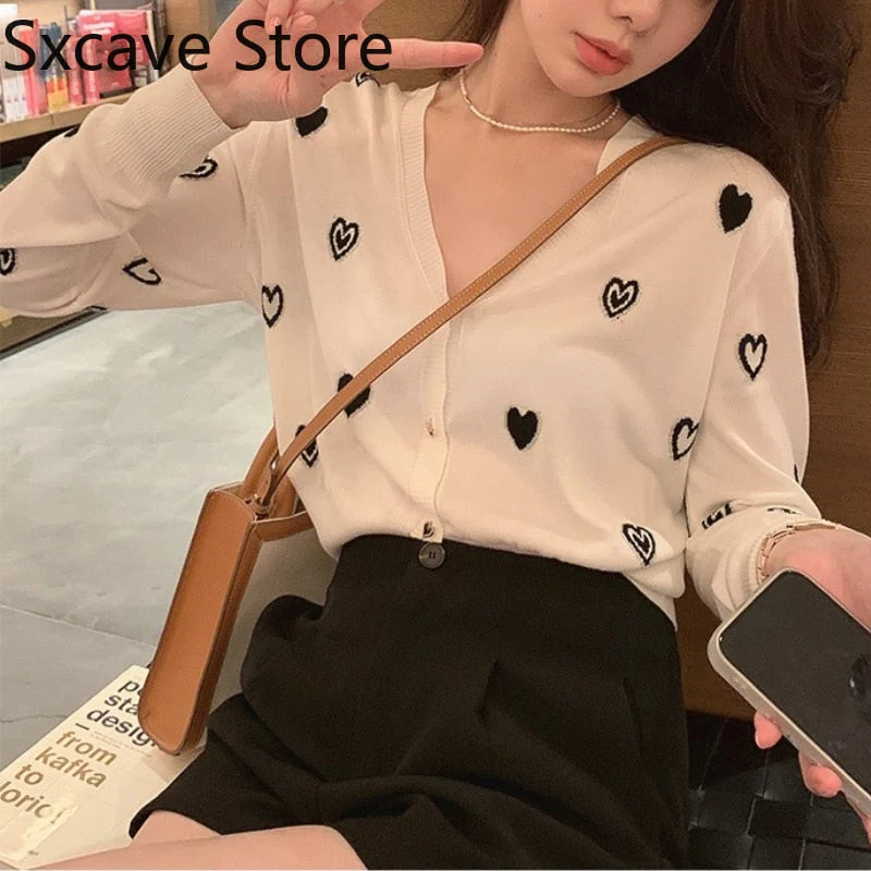 Christmas Gift Autumn Thin Knited Cardigan Women Casual Long Sleeve Korean Style Slim Sweater Female Sun-proof Clothing - Deanwangkt