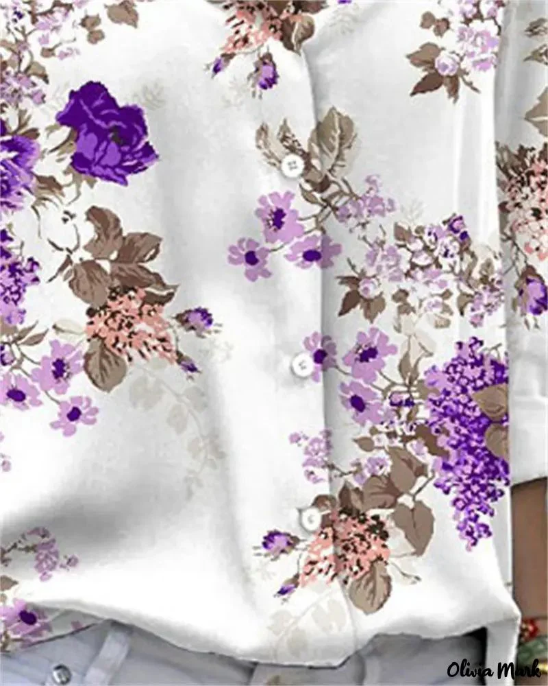 Deanwangkt - Floral Print Long Sleeve Button Down Shirt - Deanwangkt