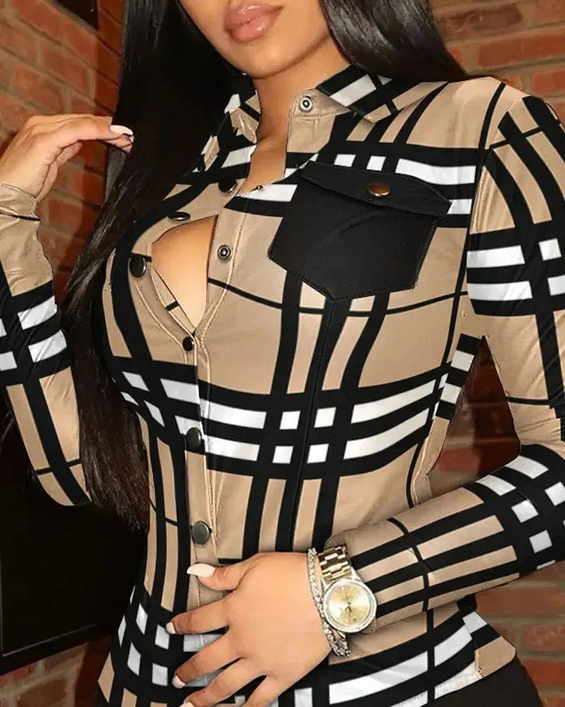 Deanwangkt - Plaid button-up shirt with flap pocket - Deanwangkt