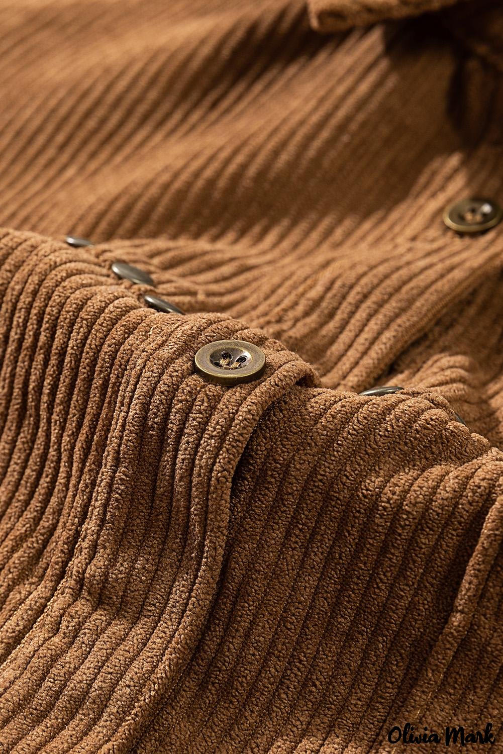 Deanwangkt - Beige corduroy buttoned long sleeve shirt with pockets - Deanwangkt