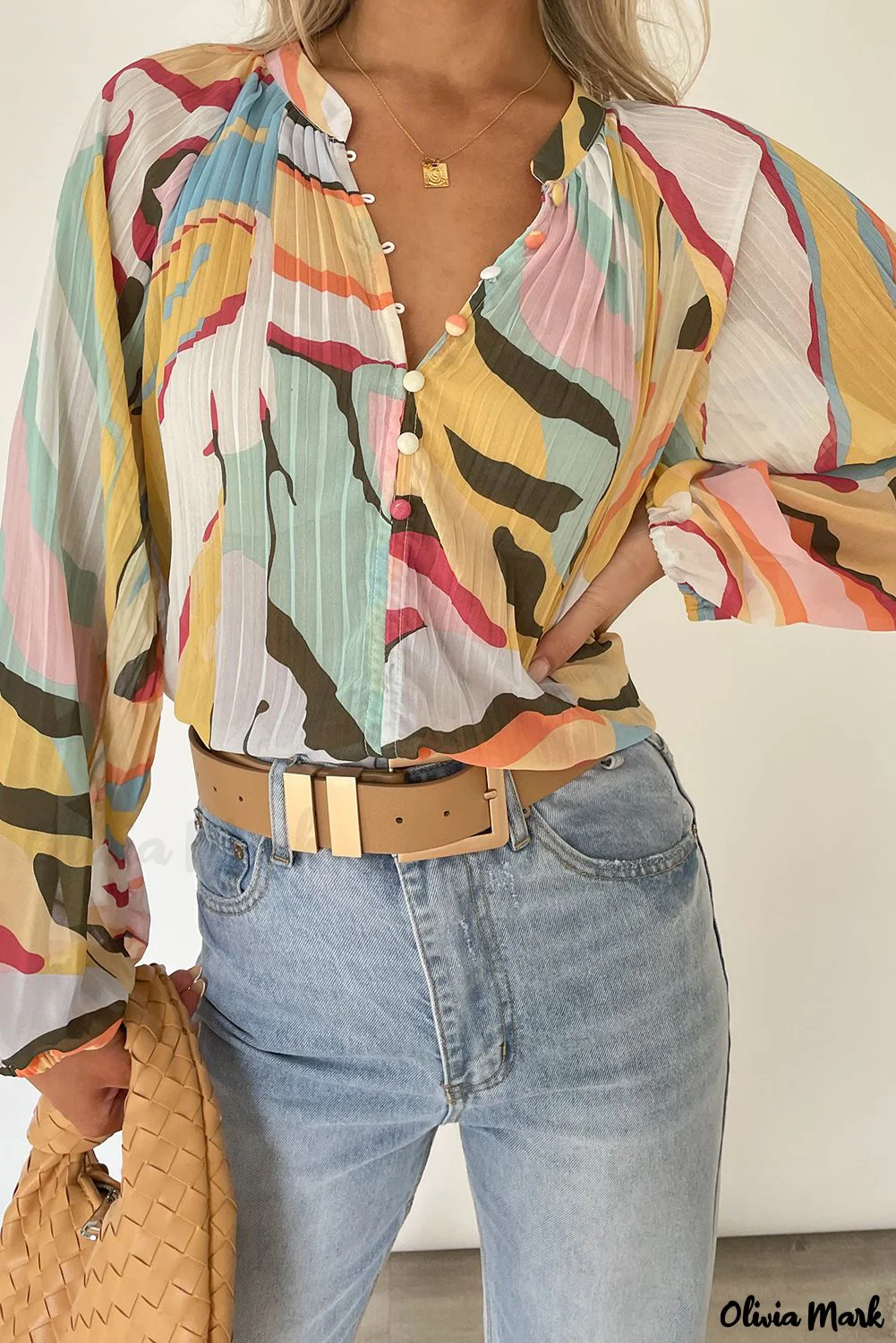 Deanwangkt - Multicolor Crinkle Long Sleeve Tropical Fish Skin Shirt - Deanwangkt