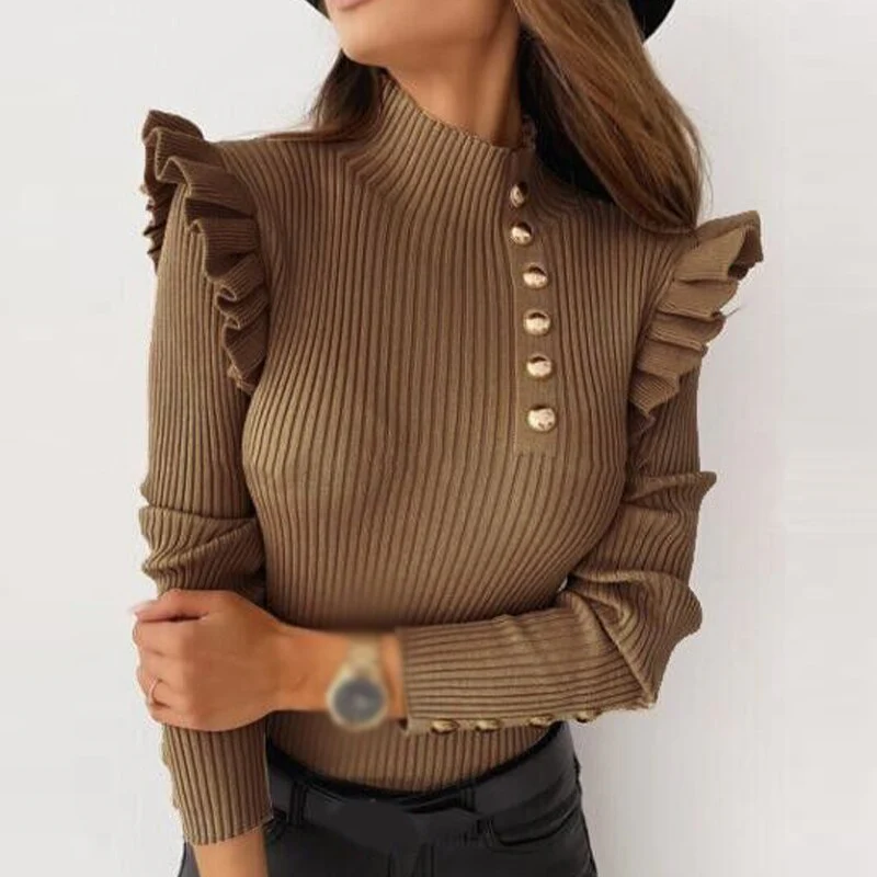 Christmas Gift Autumn Sexy V Neck Button Blouses Shirts Deanwangkt Fashion Lace Long Sleeve Pullovers Tops Casual Female Solid Shirt Blusa Streetwear - Deanwangkt