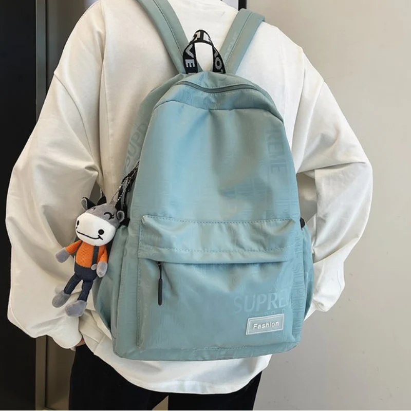 Back to school backpack Casual Solid Color For Girl Student Nylon Teenagers Men Unisex Multi-Function Waterproof Mochilas Bagpack - Deanwangkt