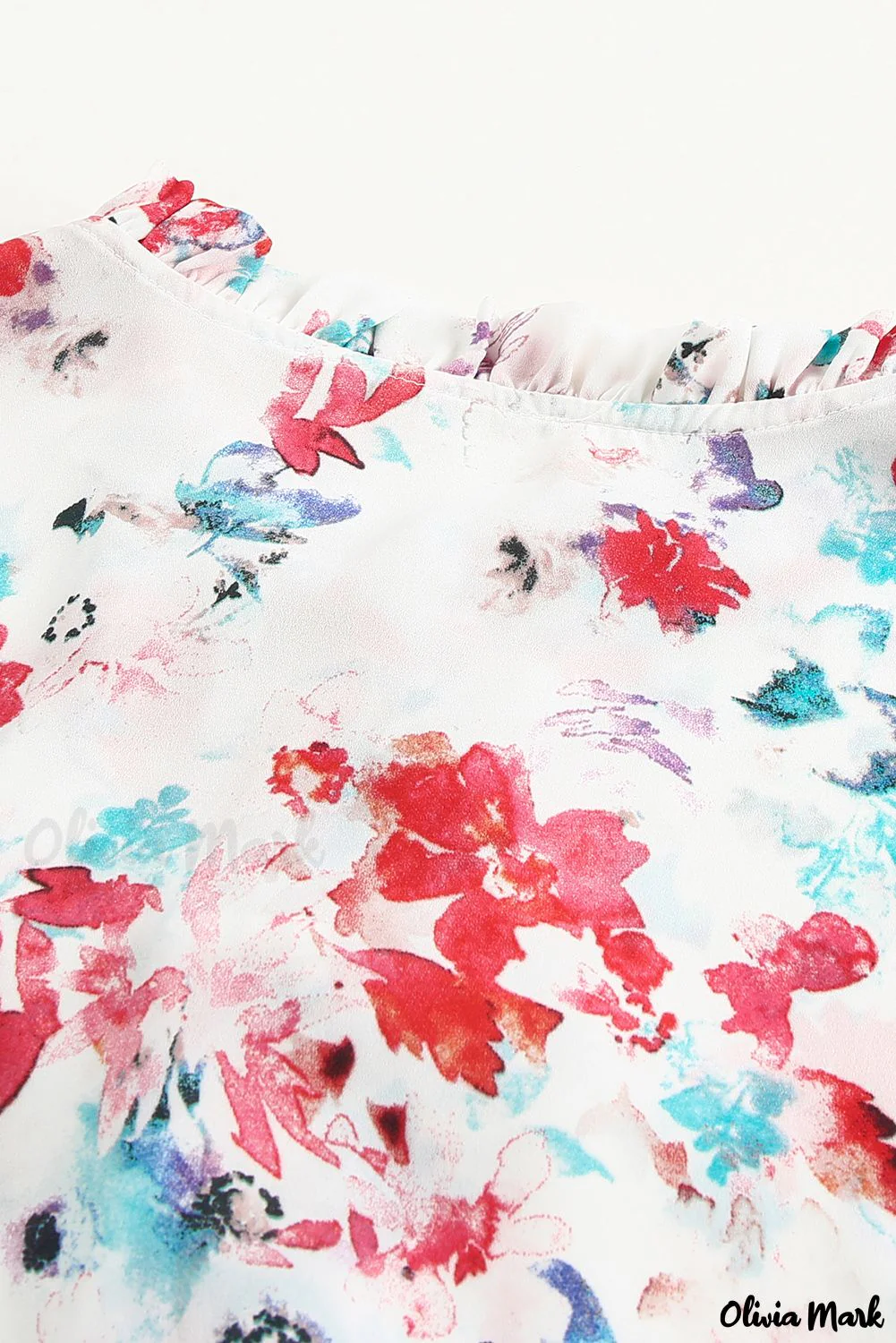 Deanwangkt - Cakewalk Red Floral Smocked Blouse - Deanwangkt