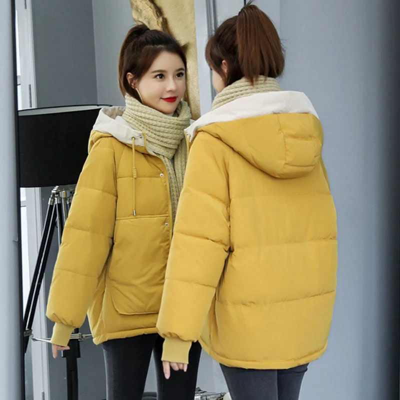 Christmas Gift Deanwangkt New Winter Jacket Women Coat Parkas Hooded Short Jackets Cotton Padded Parka Outwear Female Thick Warm Jacket Coats P786 - Deanwangkt