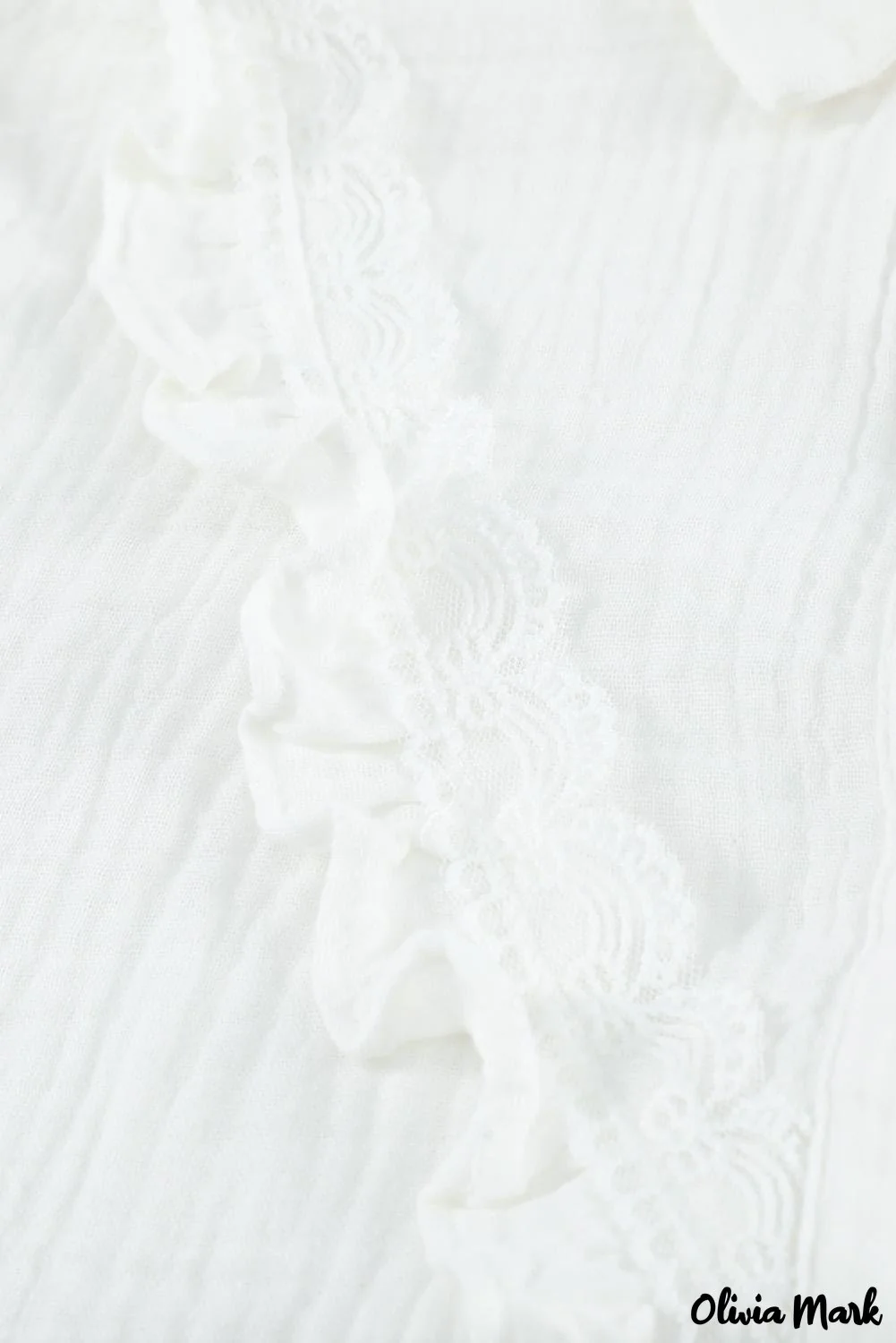 Deanwangkt - White Ruffle Crinkle Long Sleeve Shirt - Deanwangkt