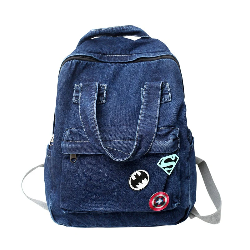 Back to school backpack Vintage Fashion Denim Large Capacity High Quality For Girls Student Bag Female Mochilas - Deanwangkt