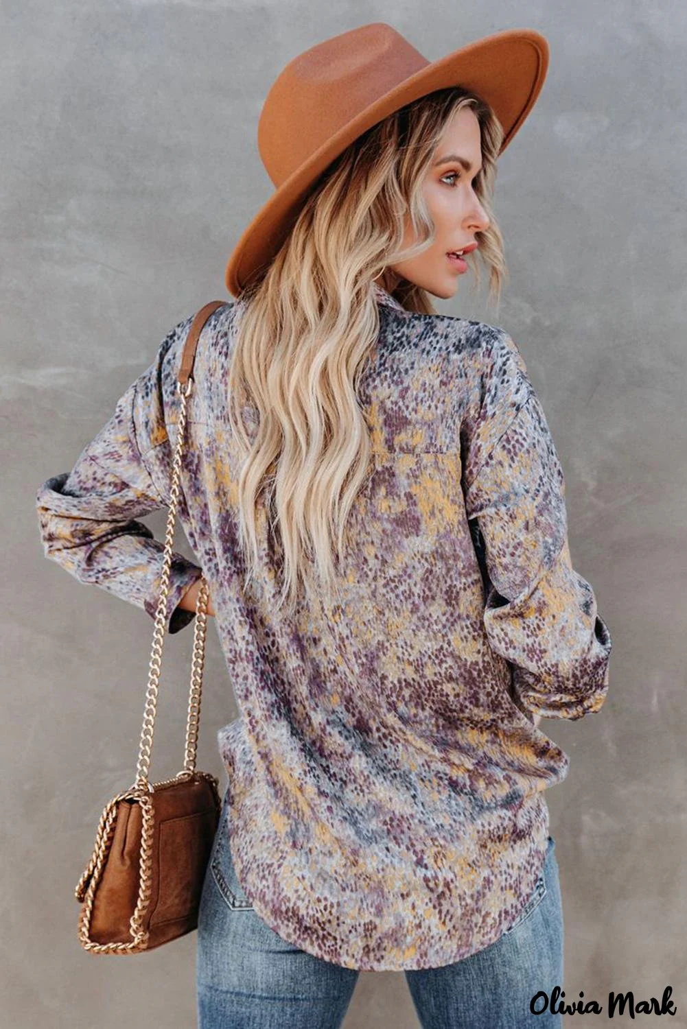 Deanwangkt - Brown printed long sleeve shirt with buttons and pockets - Deanwangkt