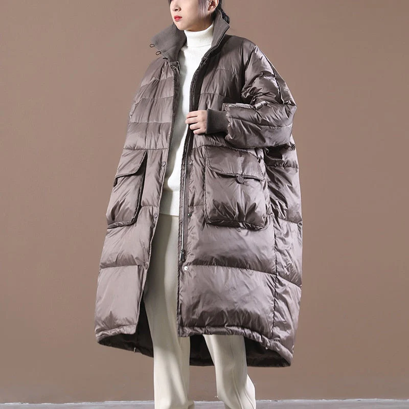 Black Friday Sales Winter Women Thick Warm 90% White Duck Down Long Parka Casual Female Pocket Zipper Snow Outwear Loose Down Jackets - Deanwangkt