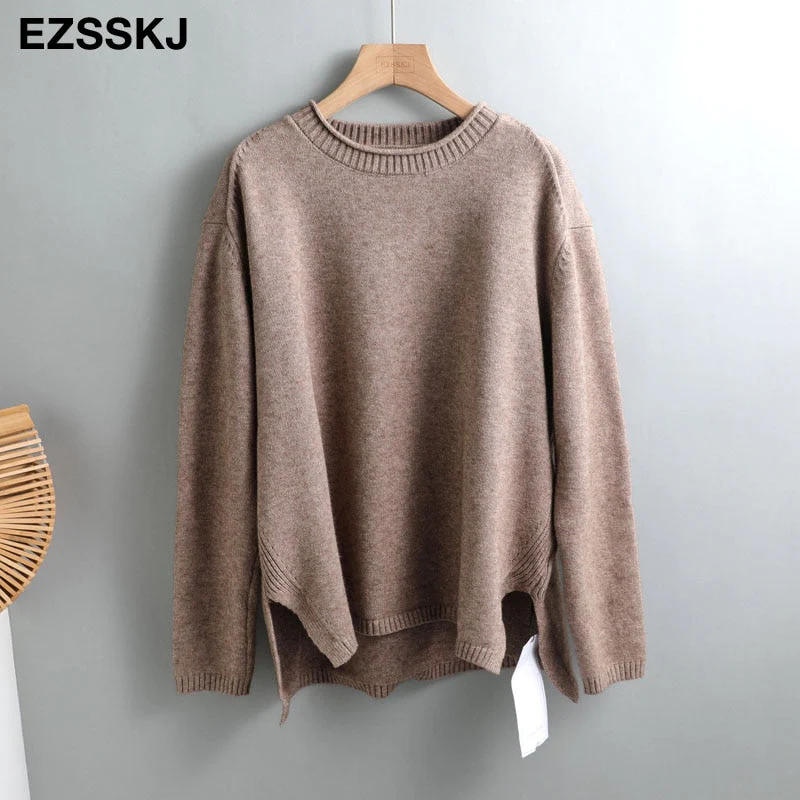 Christmas Gift Autumn Winter O-NECK oversize thick Sweater pullovers Women Deanwangkt loose cashmere  turtleneck Sweater Pullover female Long Sleeve - Deanwangkt