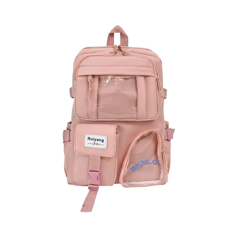 Back to school backpack Cute  Muti-Pocket Nylon Bag Backpacks For Teenage Girls Fashion College Student Back Pack Mochila Feminina - Deanwangkt