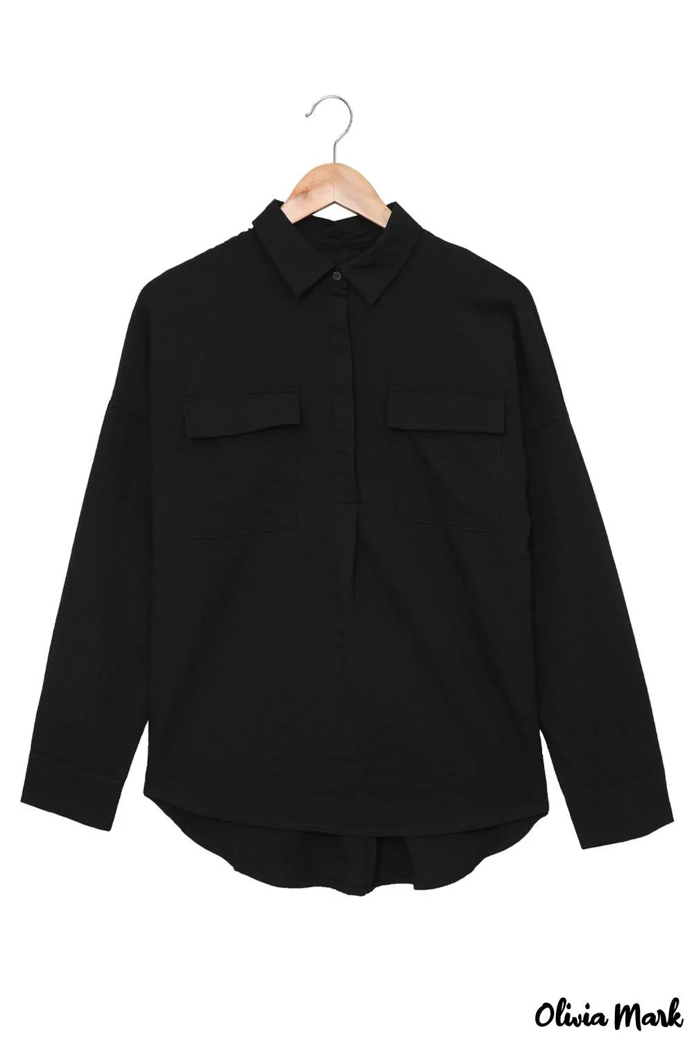 Deanwangkt - Khaki button down long sleeve shirt with pocket - Deanwangkt