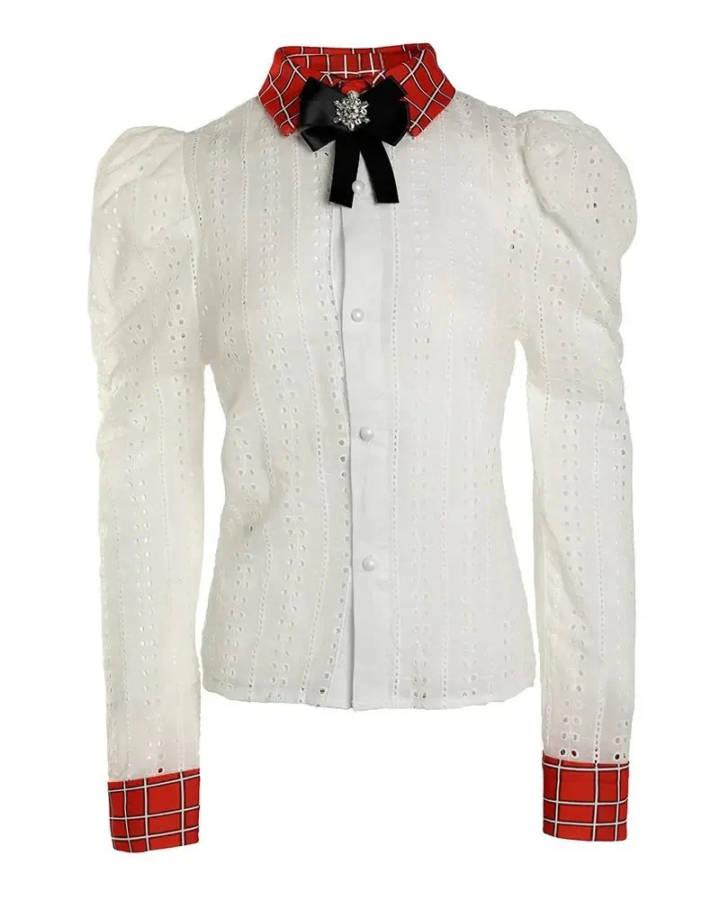 Deanwangkt - Lace Puff Sleeve Top - Deanwangkt