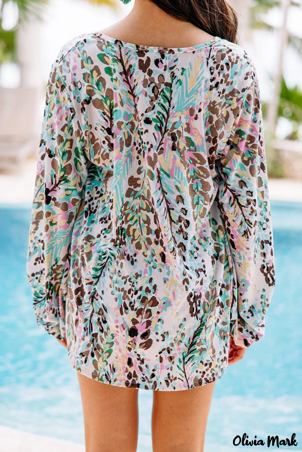 Deanwangkt - Green Floral Print Puff Sleeve Loose Blouse - Deanwangkt