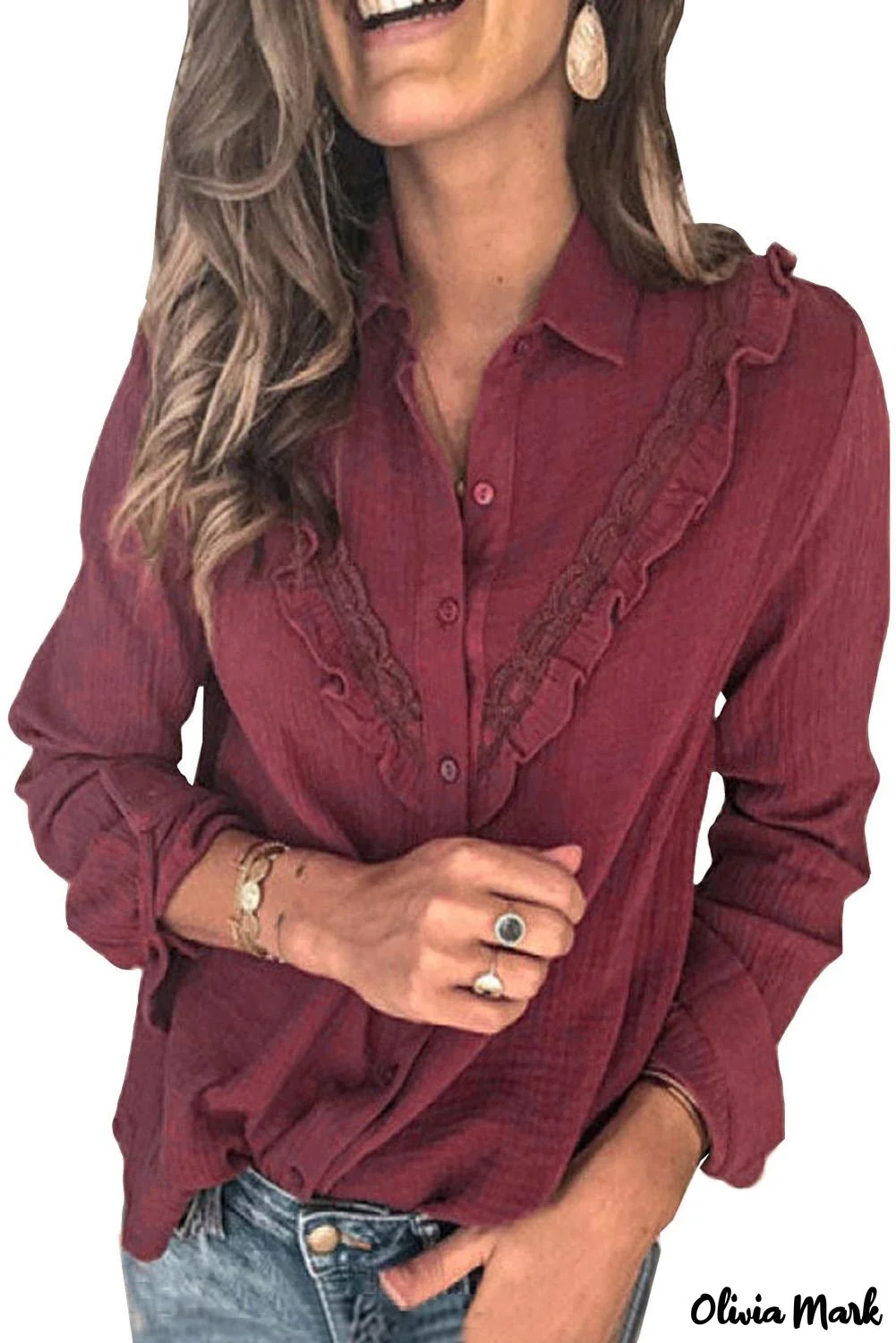 Deanwangkt - White Ruffle Crinkle Long Sleeve Shirt - Deanwangkt