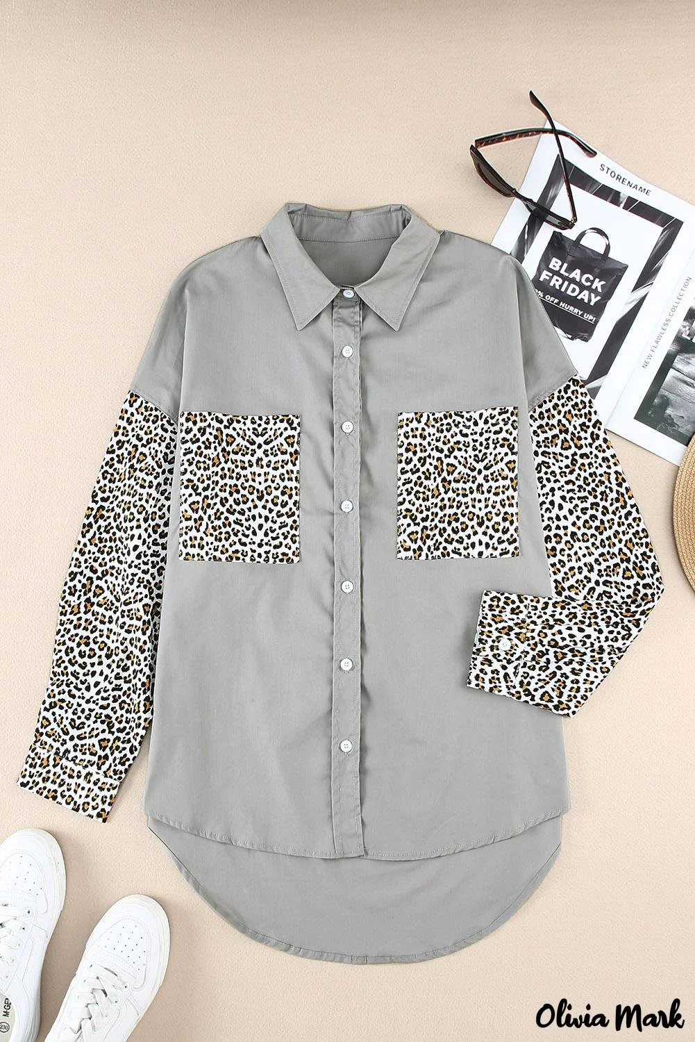 Deanwangkt - Patchwork Drop Shoulder Long Sleeve Shirt - Deanwangkt