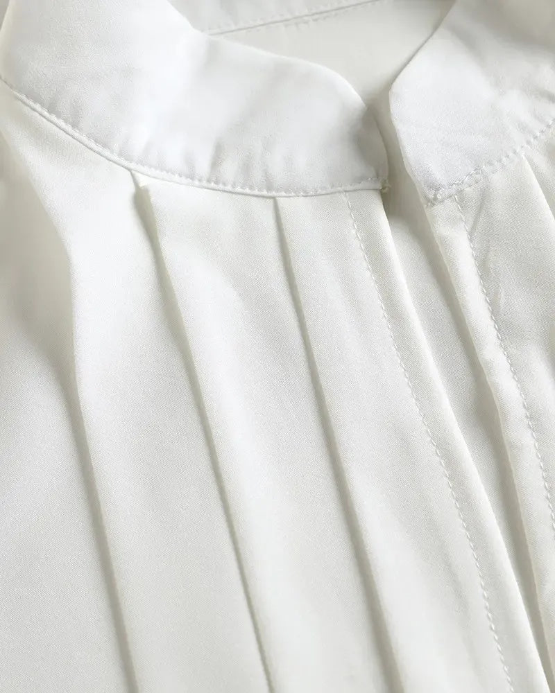 Deanwangkt - V-Cut Long Sleeve Ruched Top - Deanwangkt