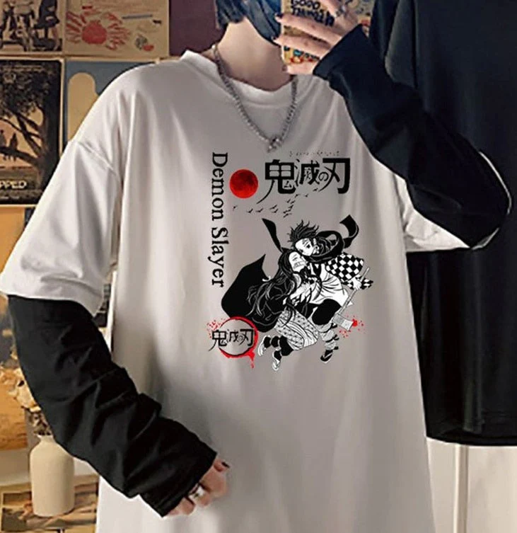 Black Friday Sales Rainbow Sleeve Harajuku T-Shirt Women's Stitching Long Sleeve T-Shirt Stripe Printing O-Neck Chic Tops Deanwangkt Summer Streetwear - Deanwangkt