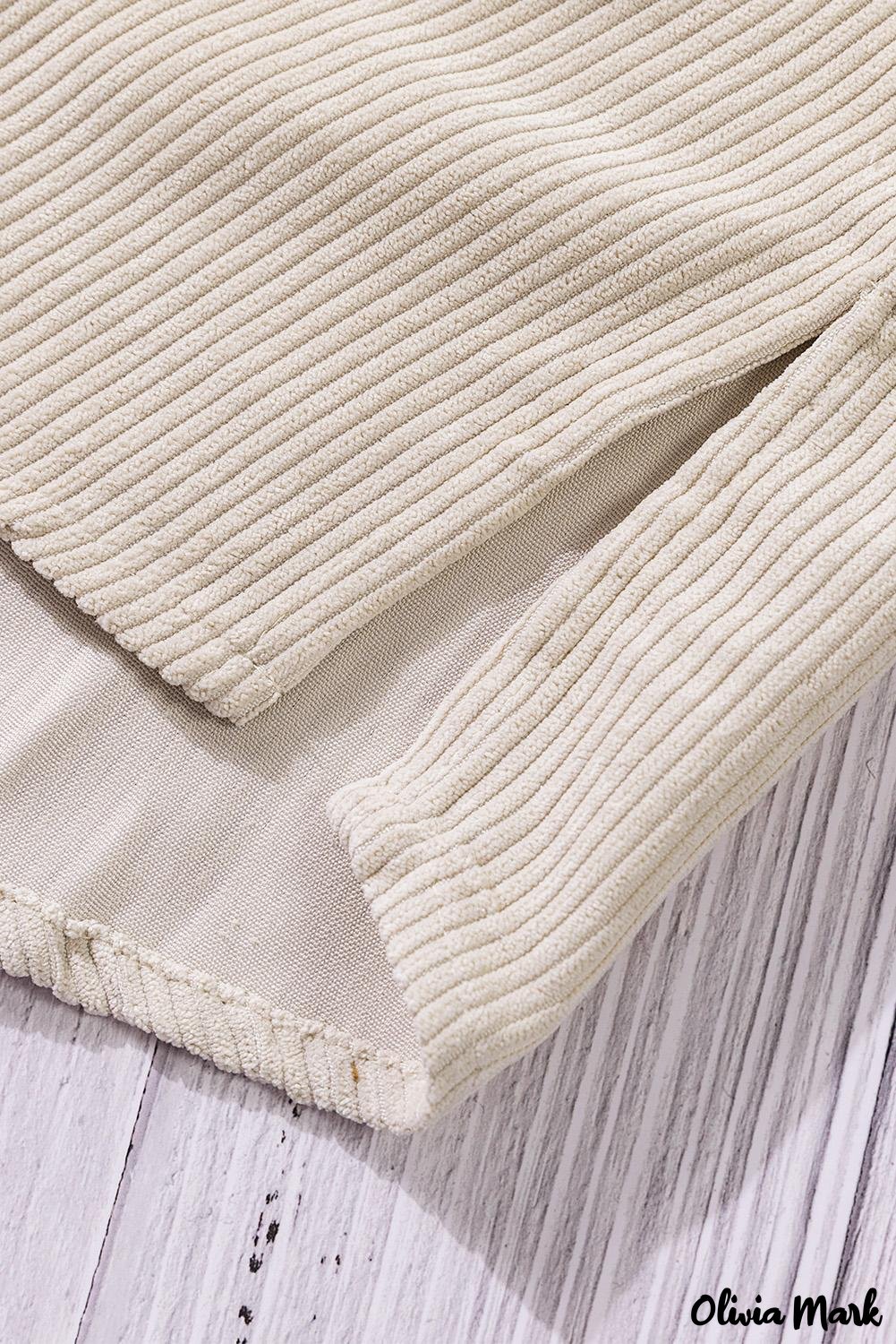 Deanwangkt - Beige corduroy buttoned long sleeve shirt with pockets - Deanwangkt