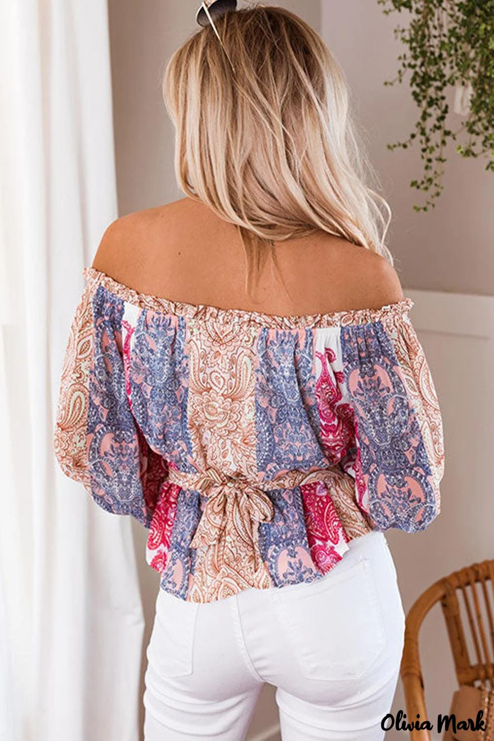 Deanwangkt - Multicolor Bohemian Floral Off Shoulder Blouse - Deanwangkt