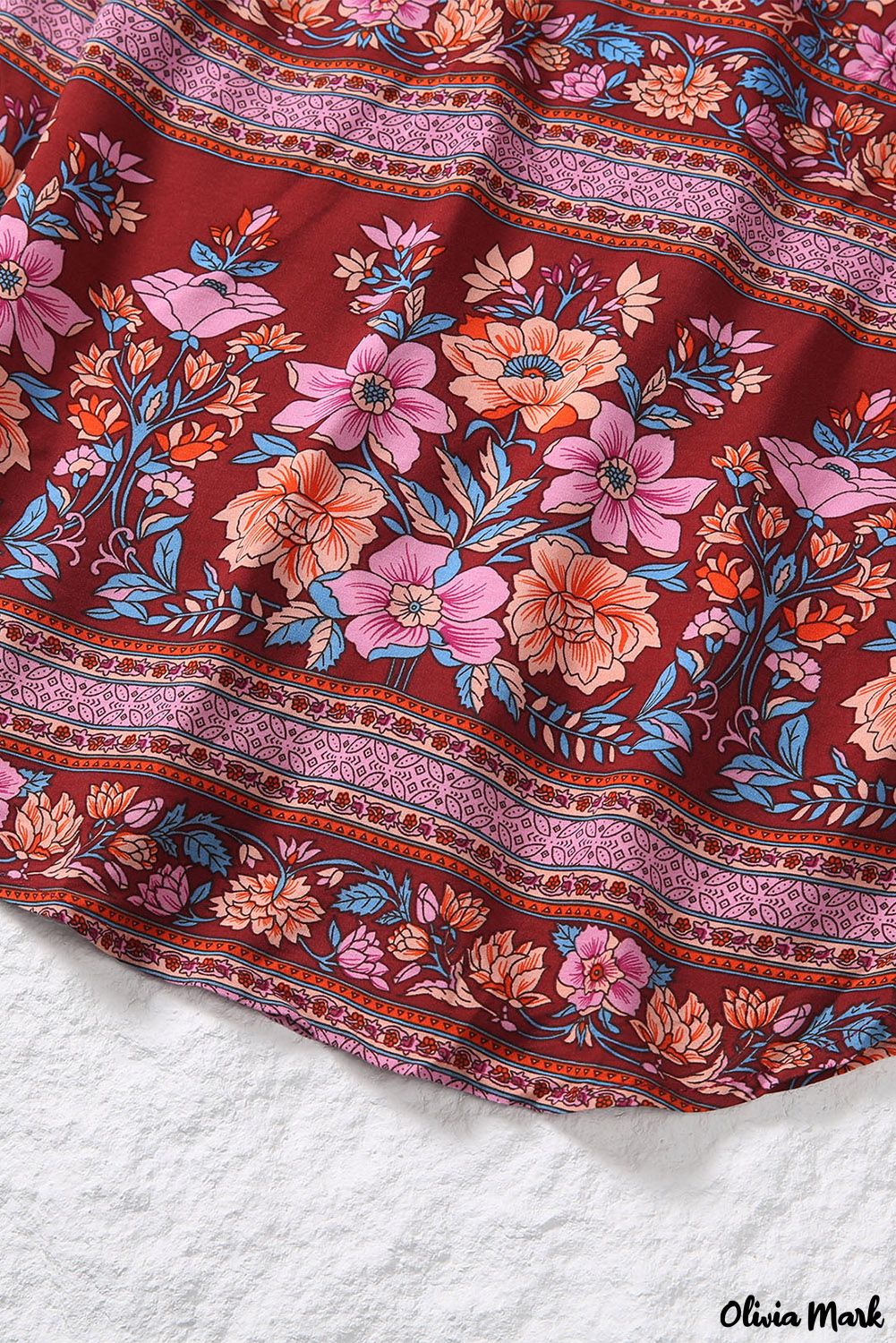 Deanwangkt - Floral Print V-Neck Long Sleeve Blouse - Deanwangkt