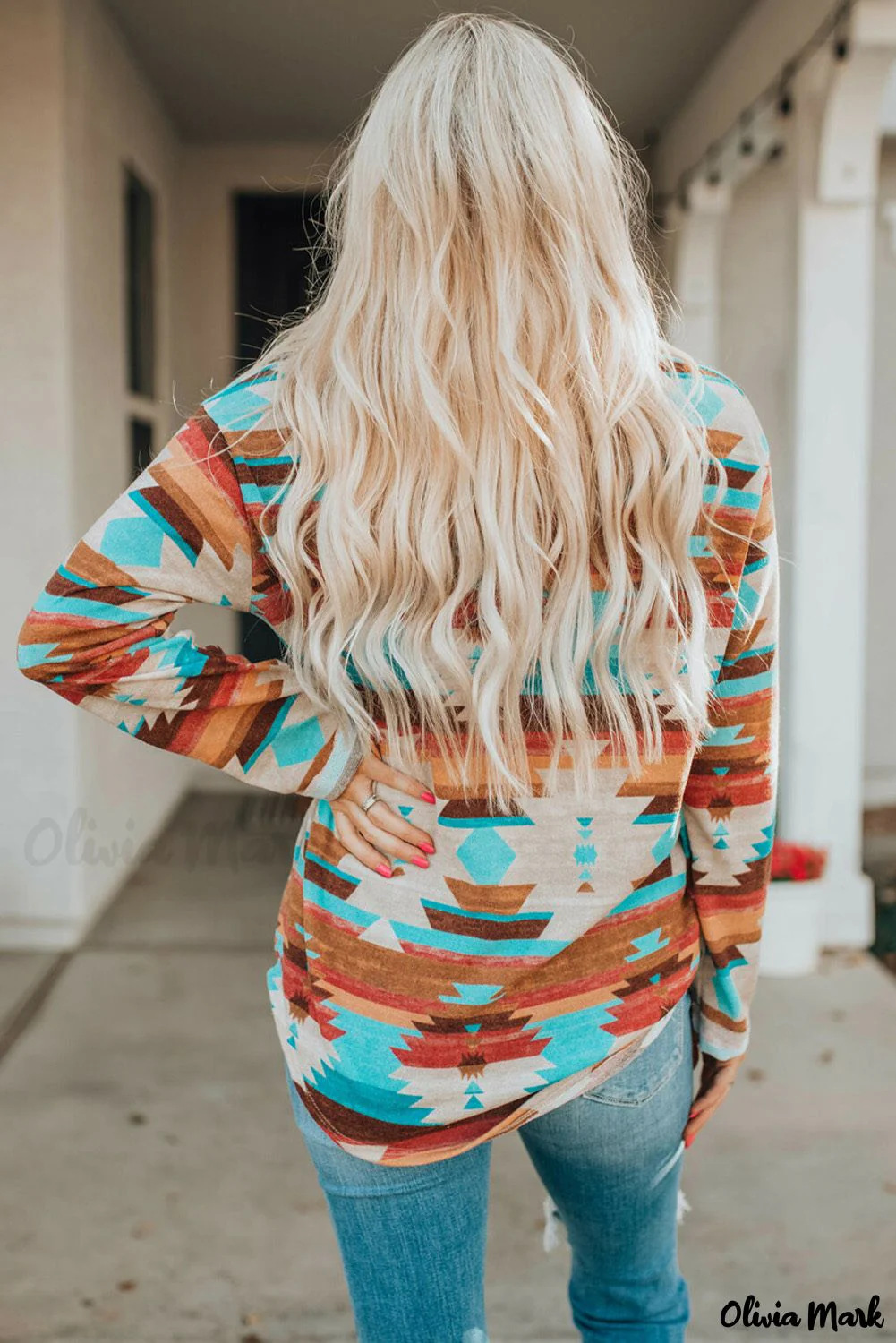 Deanwangkt - Multicolor Aztec Print Long Sleeve Shirt With Button Chest Pocket - Deanwangkt