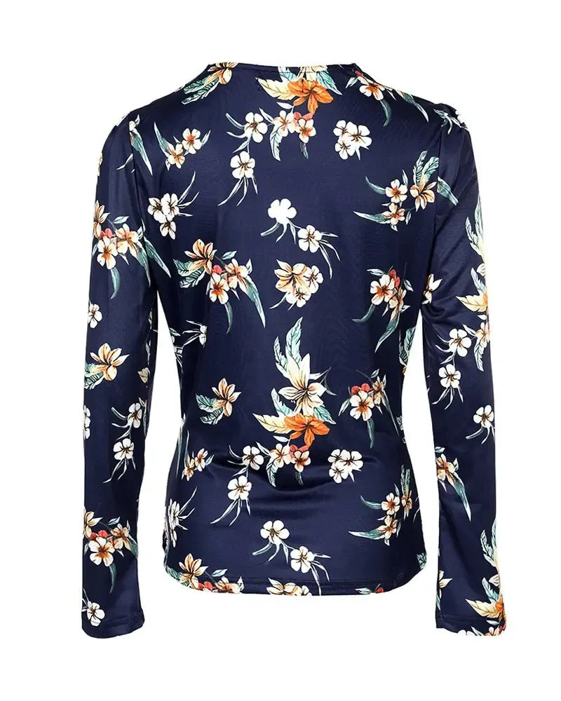 Deanwangkt - Floral Print Puff Sleeve Top - Deanwangkt