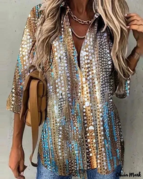 Deanwangkt - All-Over Print Long Sleeve Button-Up Shirt - Deanwangkt