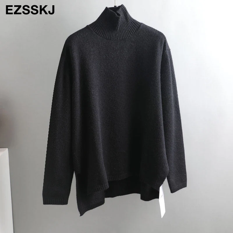 Christmas Gift Autumn Winter O-NECK oversize thick Sweater pullovers Women Deanwangkt loose cashmere  turtleneck Sweater Pullover female Long Sleeve - Deanwangkt