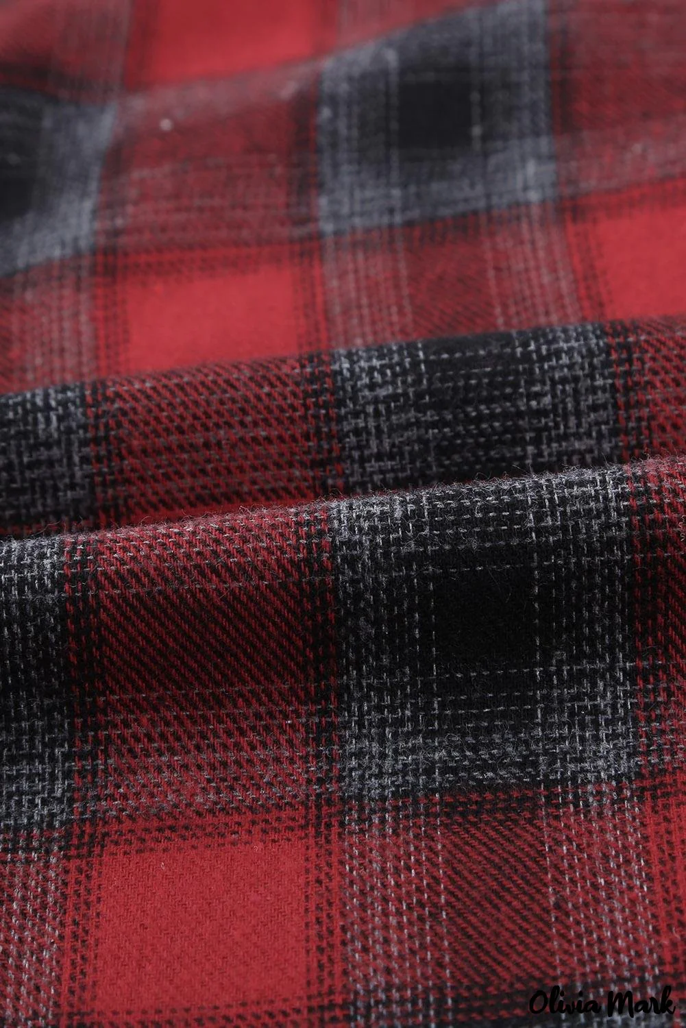 Deanwangkt - Red cotton blend plaid button-up shirt with chest pockets - Deanwangkt