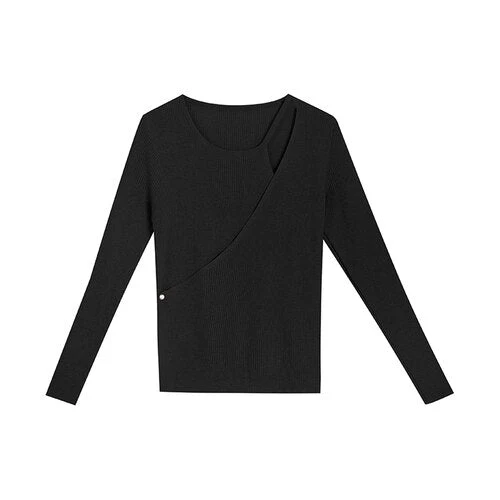 Christmas Gift Autumn Knitted Sweater Women Casual Long Sleeve Thin Slim Y2k Crop Tops Pullover Female Korean Fashion Elegant Jumpers - Deanwangkt