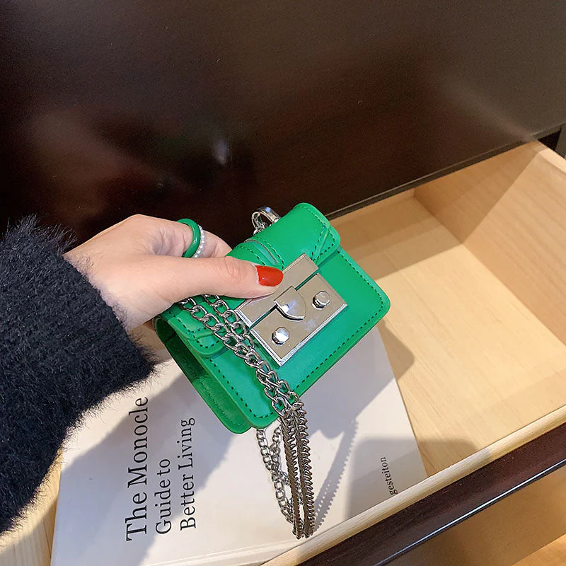 Back To College Deanwangkt Super Mini PU Leather Purse Brand Chain Straps Crossbody Bag For Women In Trend Fashion Shoulder Handbags Luxury Designer - Deanwangkt