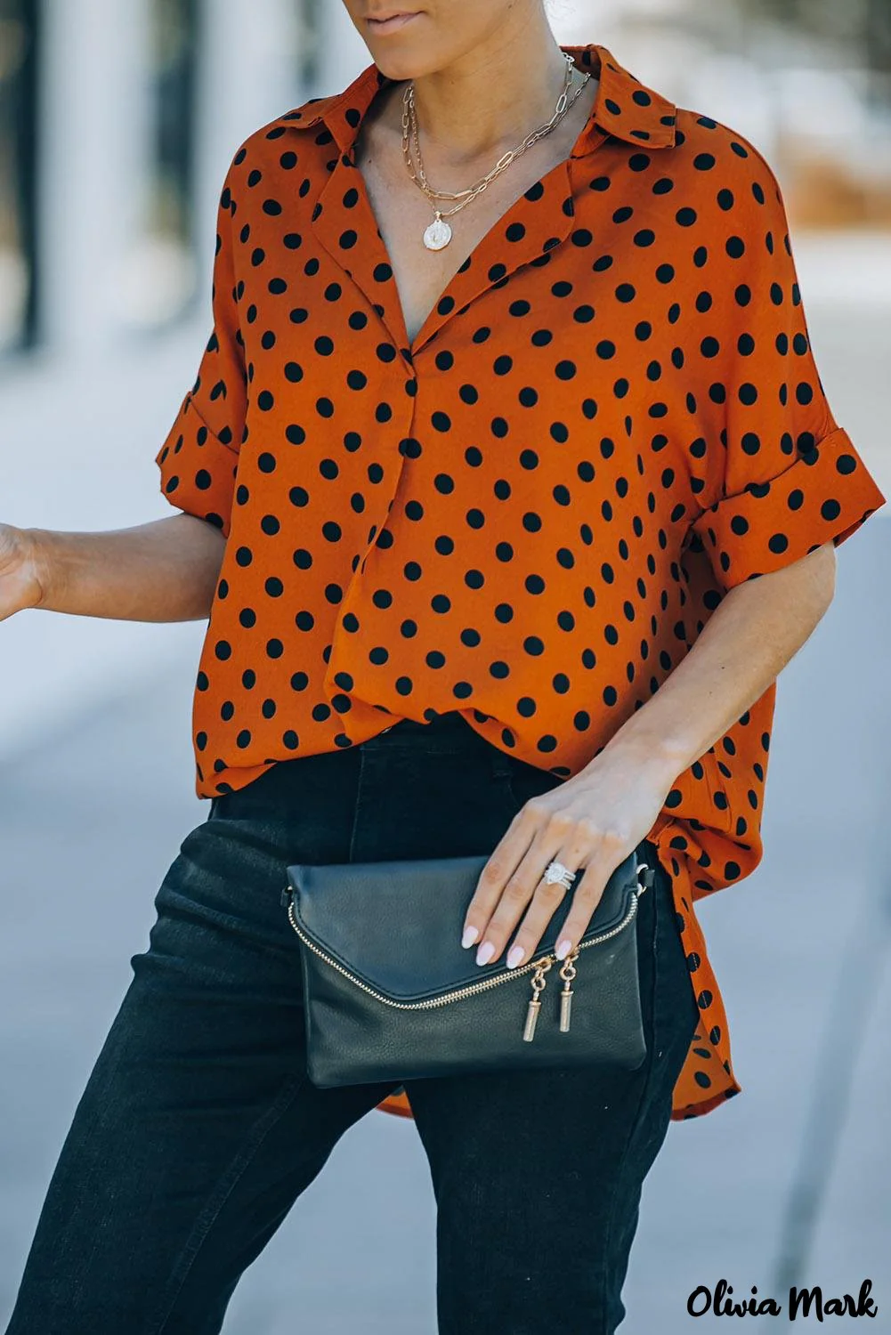 Deanwangkt - Leopard Print Draped V-Neck Blouse - Deanwangkt