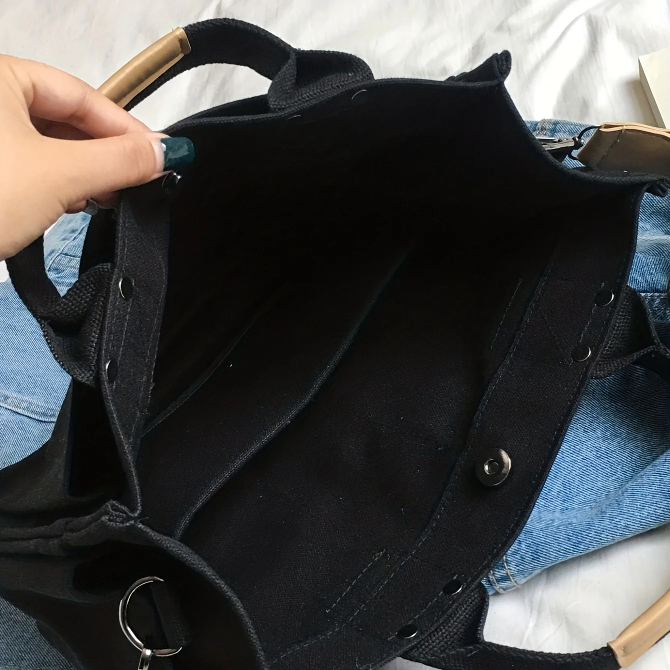 deanwangkt  Simple Canvas Tote Bag, Wide Strap Crossbody Bag, Multi Pockets Handbag For Travel - Deanwangkt