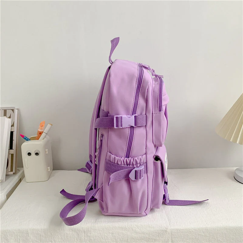 Back to school backpack Cute  Muti-Pocket Nylon Bag Backpacks For Teenage Girls Fashion College Student Back Pack Mochila Feminina - Deanwangkt