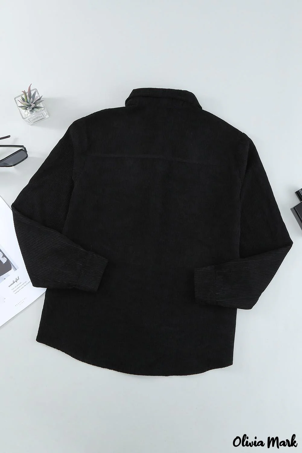 Deanwangkt - Beige corduroy buttoned long sleeve shirt with pockets - Deanwangkt