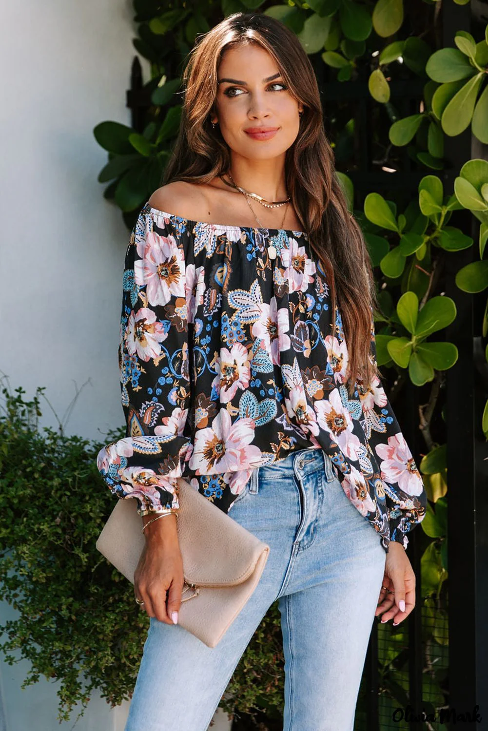 Deanwangkt - Black Floral Off Shoulder Blouse - Deanwangkt