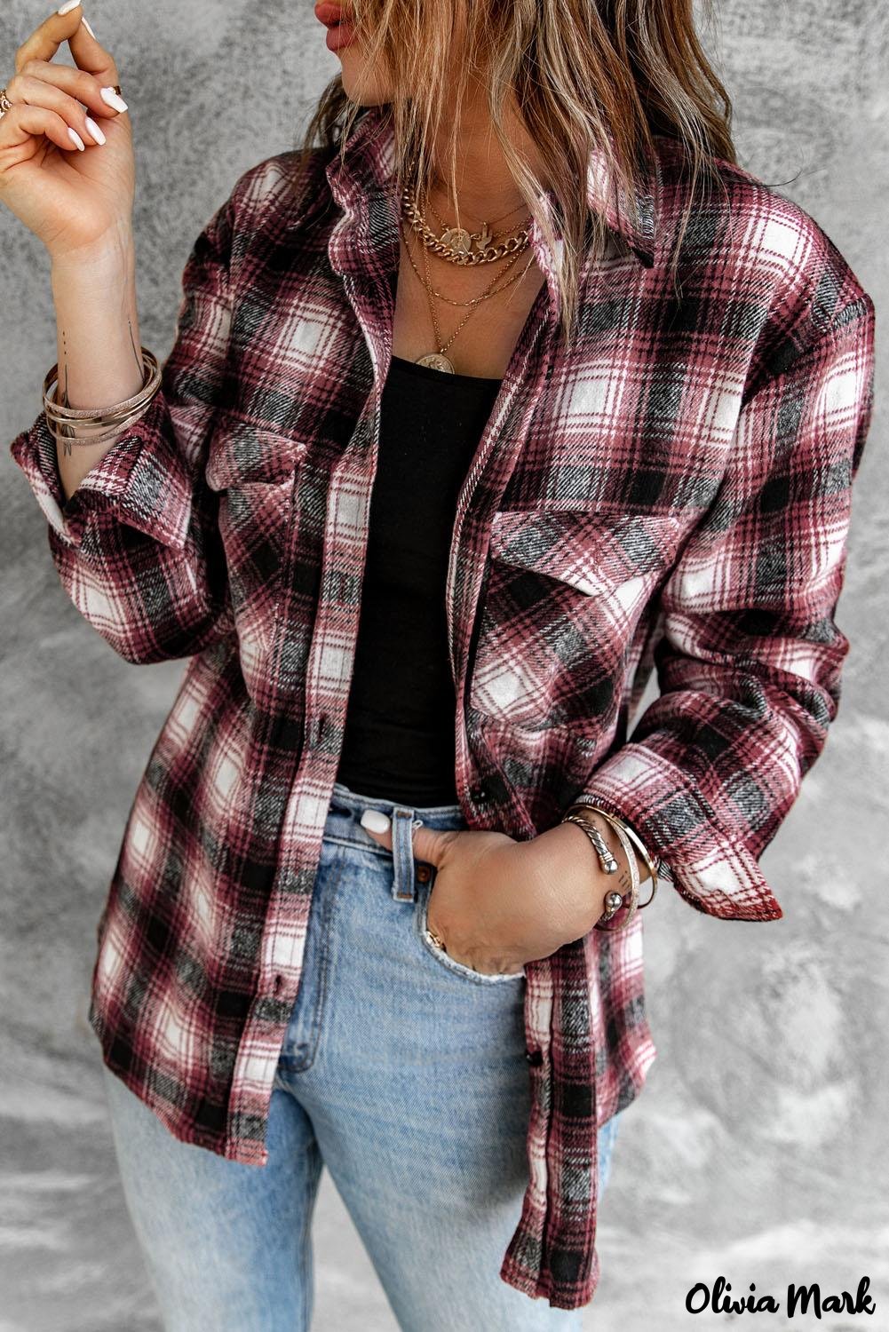 Deanwangkt - Black checked jacket with pockets and buttons - Deanwangkt