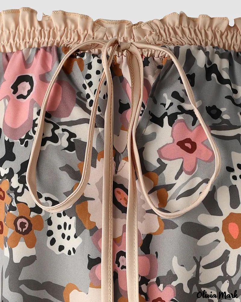 Deanwangkt - Vintage floral print off shoulder frill hem top - Deanwangkt
