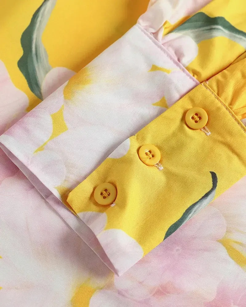 Deanwangkt - Floral print shirt with puff sleeves - Deanwangkt