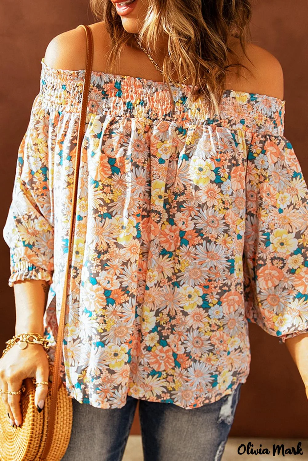 Deanwangkt - Floral Smocked Off Shoulder Top - Deanwangkt