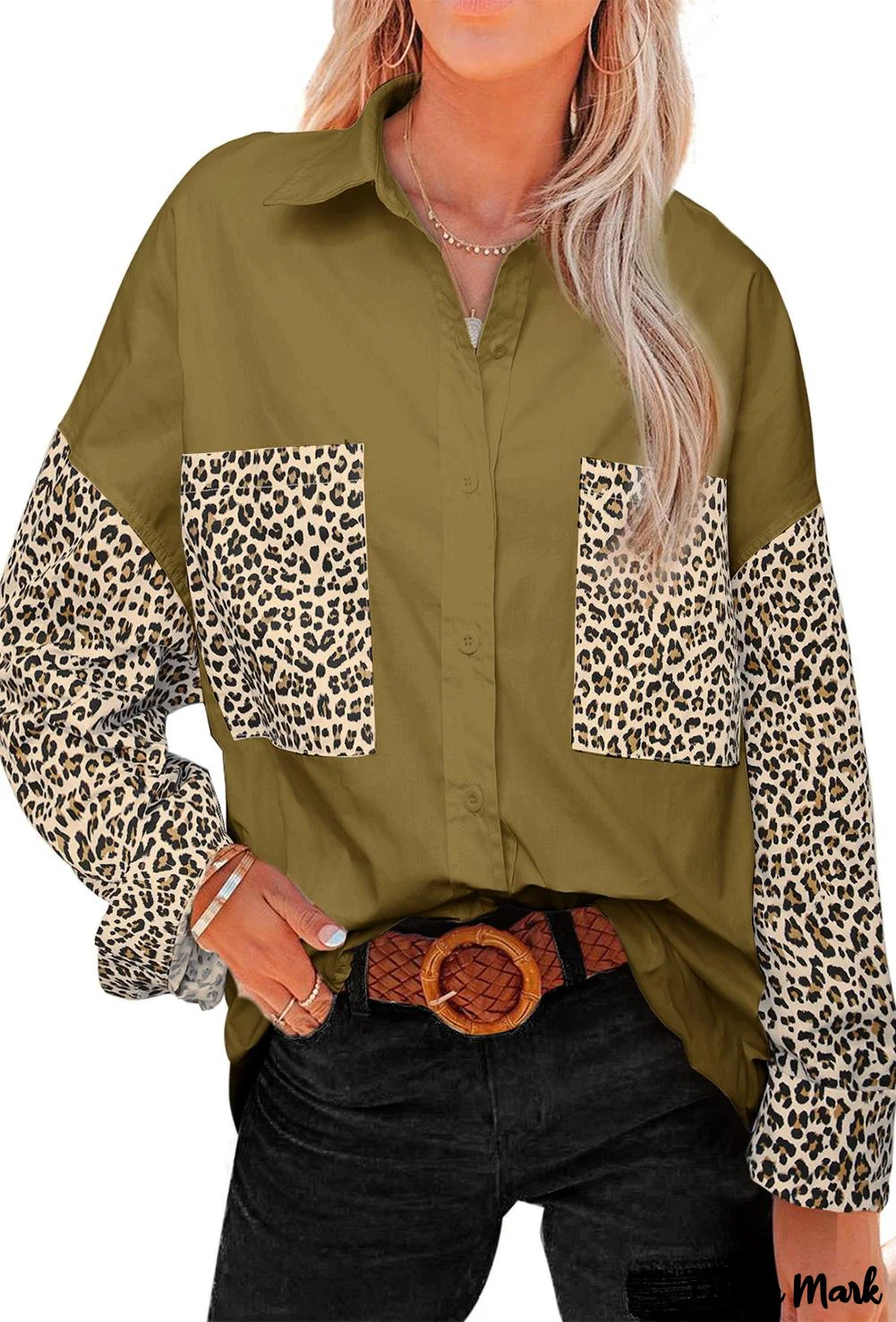 Deanwangkt - Patchwork Drop Shoulder Long Sleeve Shirt - Deanwangkt