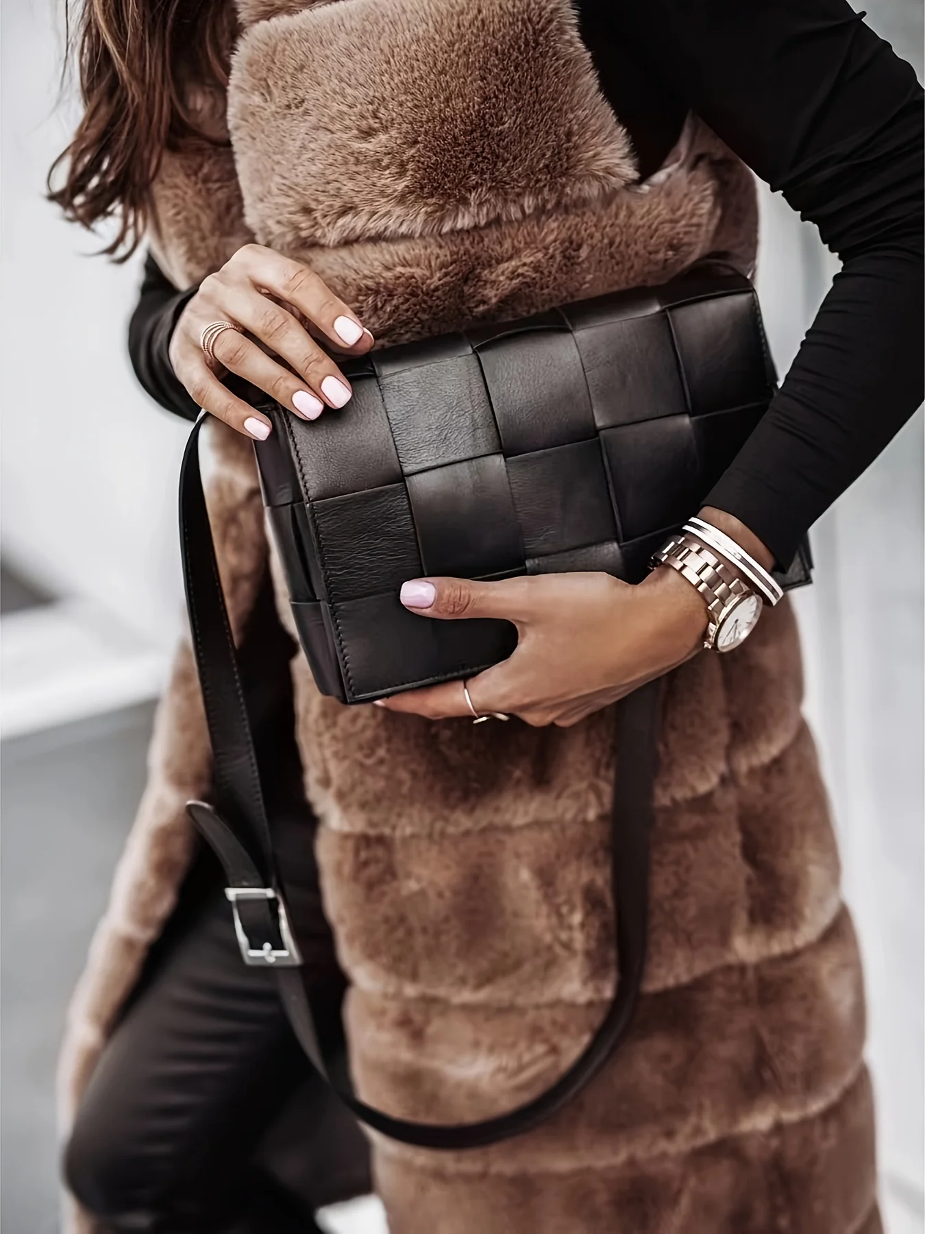 Fuzzy Long Length Warm Vest, Casual Open Front Sleeveless Winter Vest, Women's Clothing - Deanwangkt