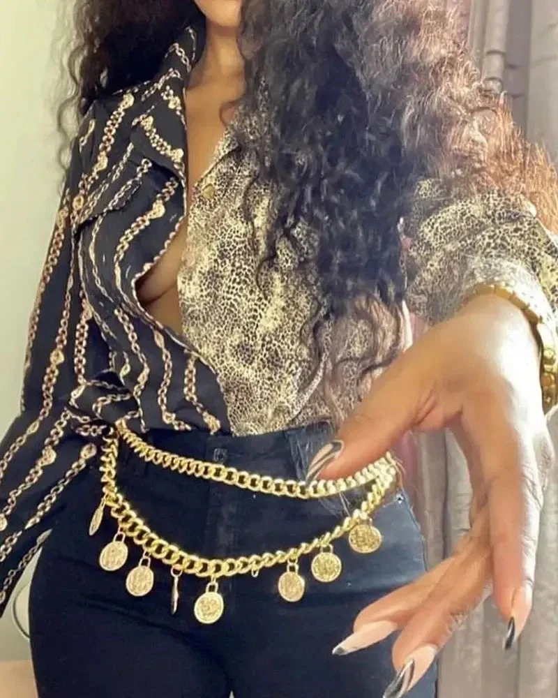 Deanwangkt - Snakeskin Print Long Sleeve Button Down Shirt - Deanwangkt