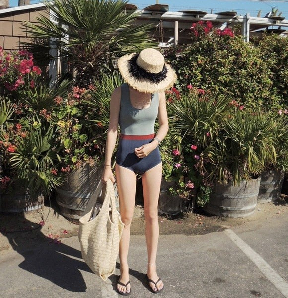 Back To School outfits Korean Style One Piece Swimwear Women Solid Swimwear Push Up Swimsuit High Quality Bathing Suit Sexy Monokini Beachwear Deanwangkt New - Deanwangkt