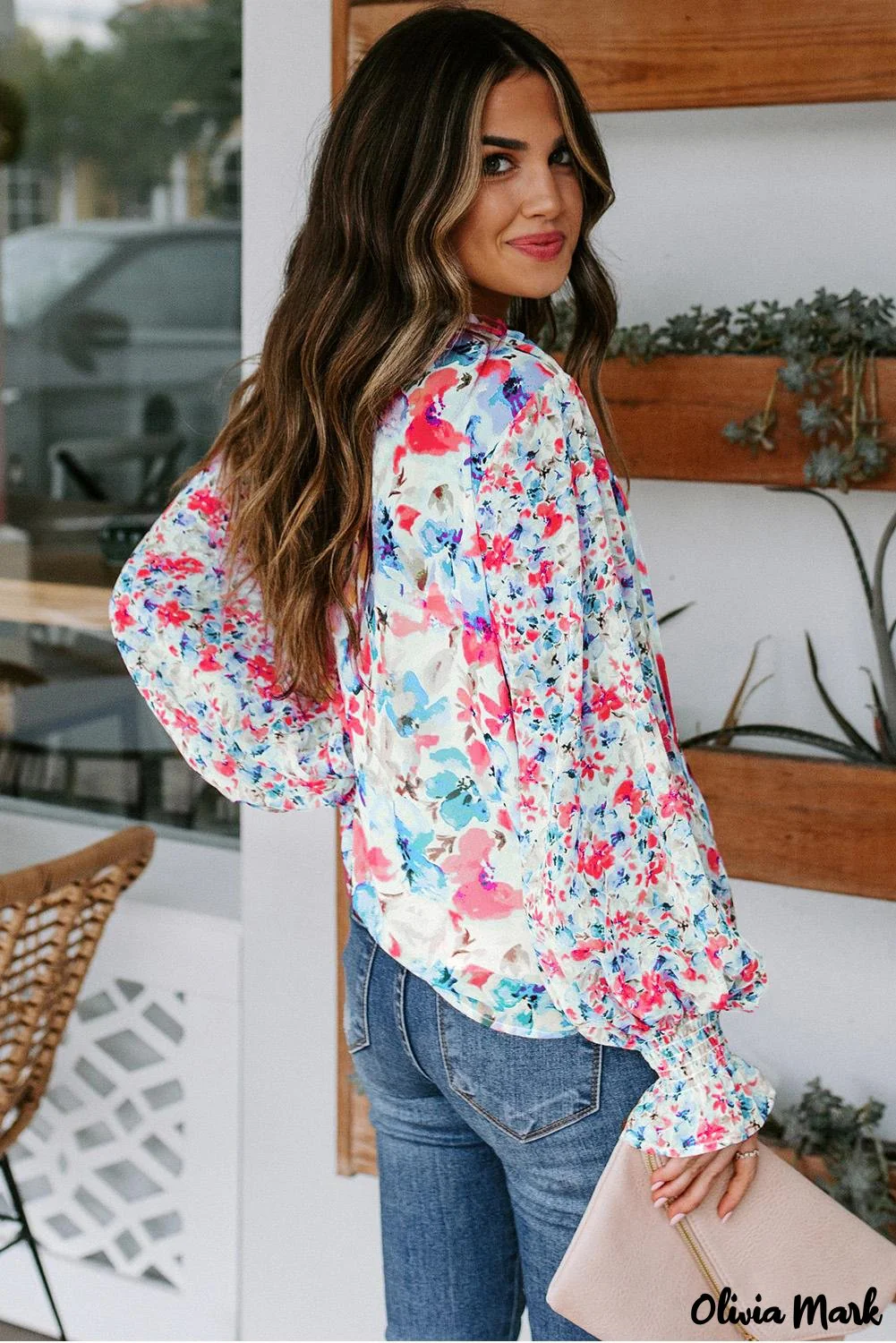 Deanwangkt - Cakewalk Rose Floral Smocked Blouse - Deanwangkt